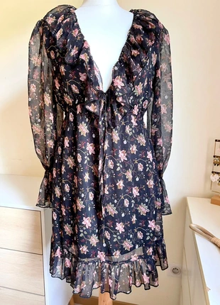 Robe fleurie manches longues mousseline doublée, marque: Guts & Gusto, état: Bon état, taille: M / 38 / 10, 5,50 €, 6,48 € Protection acheteurs incluse