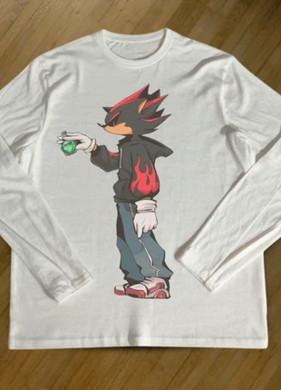 T-shirt longues manches Unisex blanc cold rond Shadow the Hedgehog streetwear automne hiver taille M, brand: shadow the hedgehog, condition: New without tags, size: M, €37.90, €40.50 includes Buyer Protection
