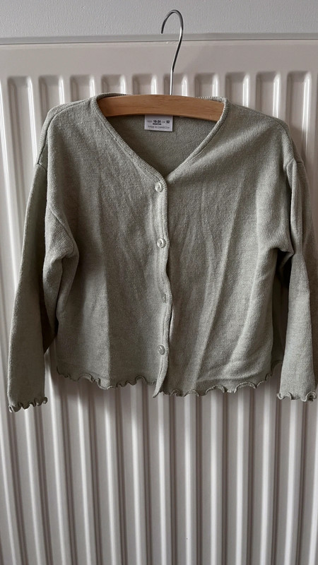Gilet pull fin vert d eau bebe fille Zara 18 24mois Vinted