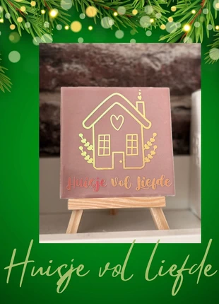 Tegeltje “Huisje vol liefde”🫶, marca: Handmade, estado: Novo sem etiquetas, €4.50, €5.43 inclui Proteção do Comprador