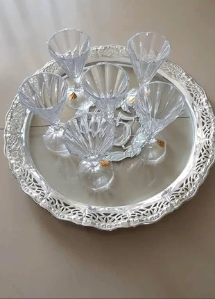 Bicchieri di cristallo e vassoio 25° anniversario nozze, marca: nacthmann, estado: Novo sem etiquetas, €24.00, €25.90 inclui Proteção do Comprador