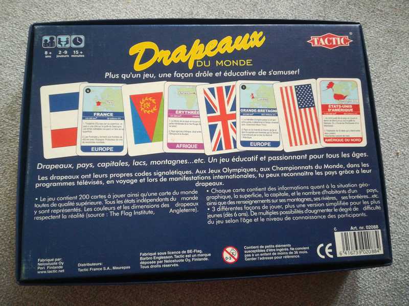 JEU DRAPEAUX DU MONDE - TACTIC ( petite boite )