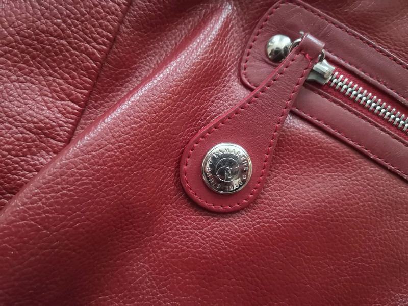 Sac Lamarthe grand format en cuir rouge carmin