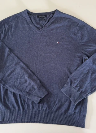 Pull Tommy Hilfiger col V  bleu logo brodé | Taille XXL., marque: Tommy Hilfiger, état: Très bon état, taille: XXL, 15,50 €, 16,98 € Protection acheteurs incluse