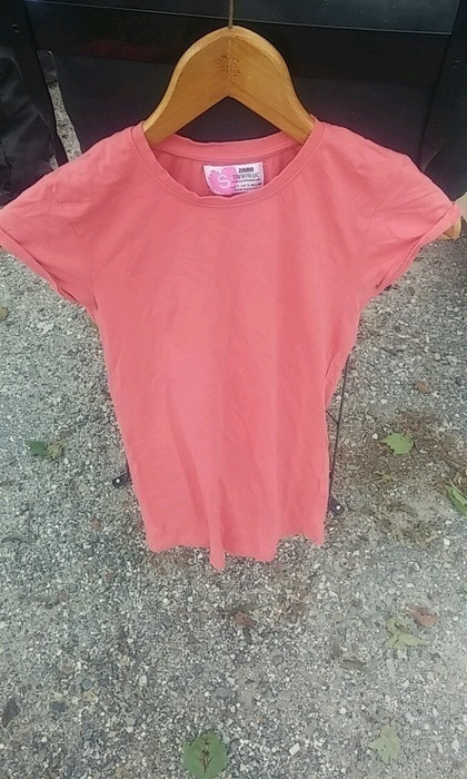 Tee shirt basic couleur corail Zara T36 1