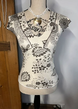 Débardeur à motifs fleurs y2k top vintage, brand: Top Vintage, condition: Very good, size: S / 36 / 8, €8.00, €9.10 includes Buyer Protection Pro