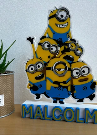Support déco Minions – prénom au choix, marke: Minions, zustand: Sehr gut, 15,00 €, 16,45 € beinhaltet Vinted-Käuferschutz Pro