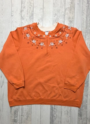 Sweat-shirt quart-zip Blair orange 2XL/44/16 femme (LWN08), brand: Blair, condition: Good, size: XXL / 44 / 16, €6.00, €7.00 includes Buyer Protection