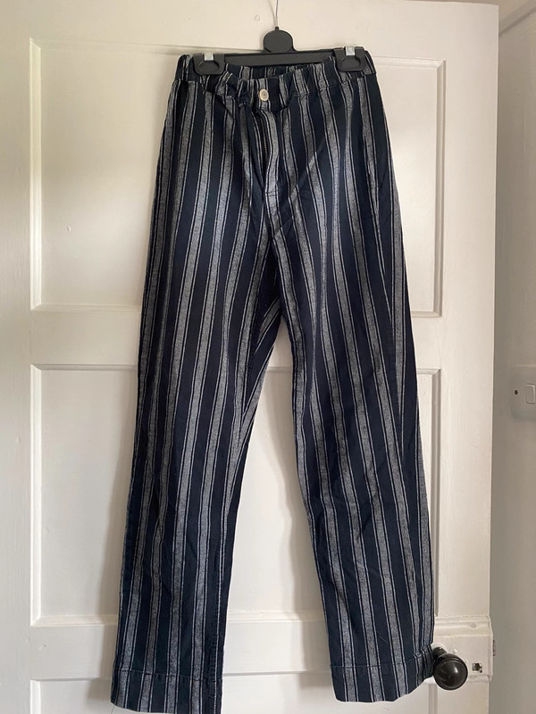 Brandy Melville John galt striped stripy pants trousers bottoms blue navy  white