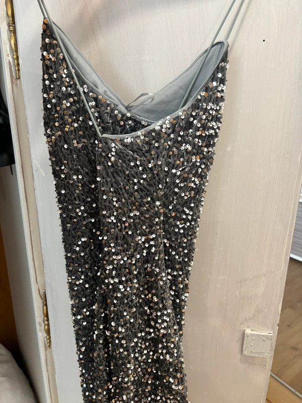 Pailletten Kleid Silber 2