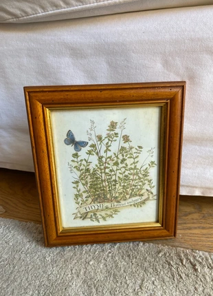 Vintage Thyme Illustration in Wooden Frame – Cottagecore Shabby Chic Kitchen Décor, brand: Reclaimed Vintage, condition: Very good, £10.00, £11.20 includes Buyer Protection Pro