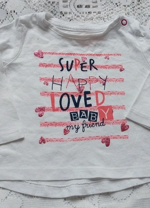 Haut blanc bébé fille, In Extenso 3/6 mois, 62cm - imprimé coeurs et paillettes, marque: In Extenso, état: Très bon état, taille: 3-6 mois / 62 cm, 1,90 €, 2,70 € Protection acheteurs incluse