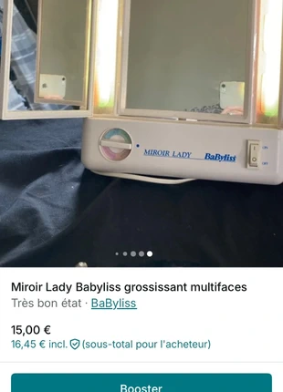 Miroir Vintage Lady Babyliss grossissant multifaces, marke: BaByliss, zustand: Sehr gut, 10,00 €, 11,20 € inklusive Vinted-Käuferschutz