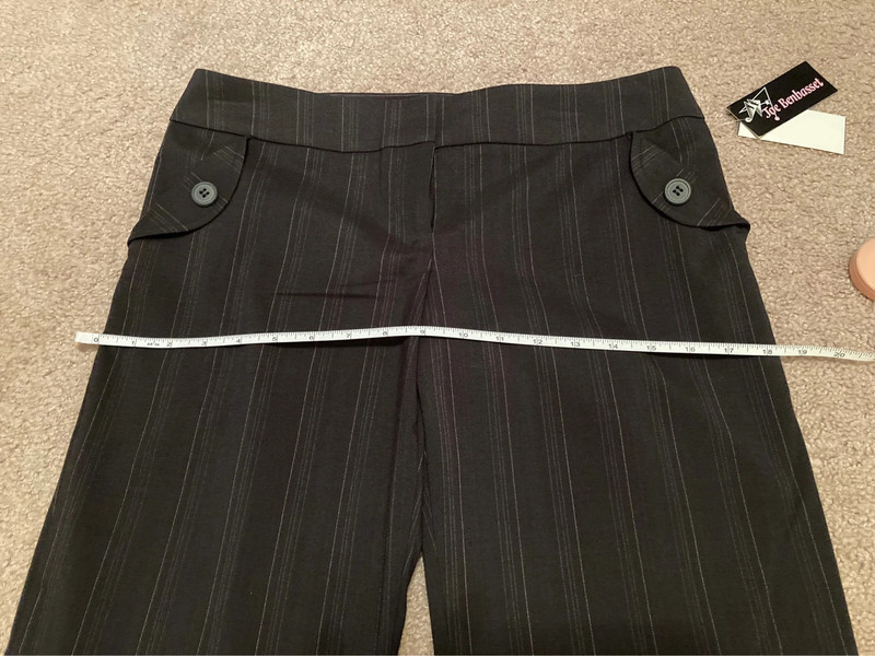Juniors Black Dress Pinstripe Pants 4