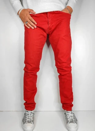 Jean droit rouge stretch Zara T.44, marque: Zara, état: Très bon état, taille: XL, 15,00 €, 16,45 € Protection acheteurs (Pro) incluse