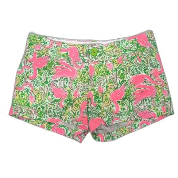Lilly Pulitzer The Walsh Short Hot Wings Flamingo Size 00 1