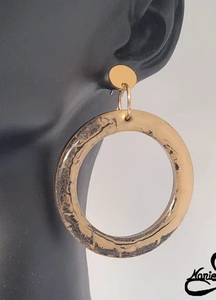 Boucles d'oreilles Noires et Dorées , marca: Fait Main, estado: Nuevo con etiquetas, 12,00 €, 13,30 € Protección al comprador incluida