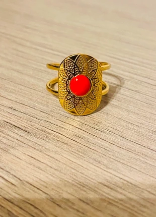 Bague ajustable doré tendance soleil arabesque rouge acier inoxydable, brand: Tendance, condizioni: Ottime, taglia: Regolabile, €8.00, €9.10 include la Protezione acquisti Pro