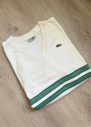 Pull Lacoste blanc à rayures verte vintage taille L, marque: Lacoste, état: Très bon état, taille: L, 45,00 €, 47,95 € Protection acheteurs incluse