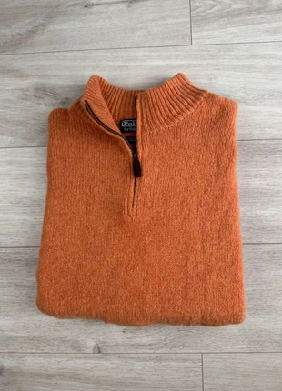 Quarter Half Zip Sweat Pull Col Camionneur | Ralph Lauren | Orange 100% Laine | Taille XL Homme, marca: Ralph Lauren, estado: Muy bueno, tamaño: XL, 49,90 €, 53,10 € Protección al comprador Pro incluida