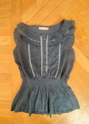 Chemisier top Laëtitia Star bleu à dentelle taille 38, marke: Laetitia Star, zustand: Sehr gut, größe: M / 38 / 10, 5,00 €, 5,95 € inklusive Vinted-Käuferschutz