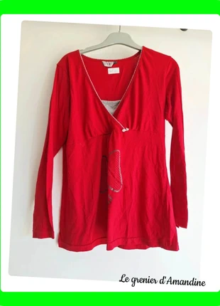 Haut 95 grossesse rouge Calinkalin 38/40, marque: Calin Kalin, état: Très bon état, taille: M / 38 / 10, 6,00 €, 7,00 € Protection acheteurs (Pro) incluse