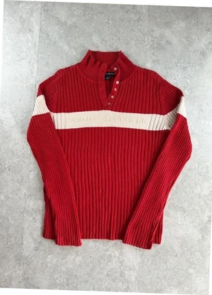 Pull ¼ Zip bouton Tommy hilfiger Col Camionneur | Rouge & Blanc | Taille M, brand: Tommy Hilfiger, condition: Very good, size: M / 38 / 10, €15.00, €16.45 includes Buyer Protection Pro