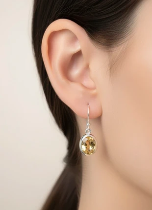 Orecchini pendenti in argento 925 con citrino / dangle silver 925 earrings with citrine, brand: dericci, condizioni: Nuovo con cartellino, €15.00, €16.45 include la Protezione acquisti