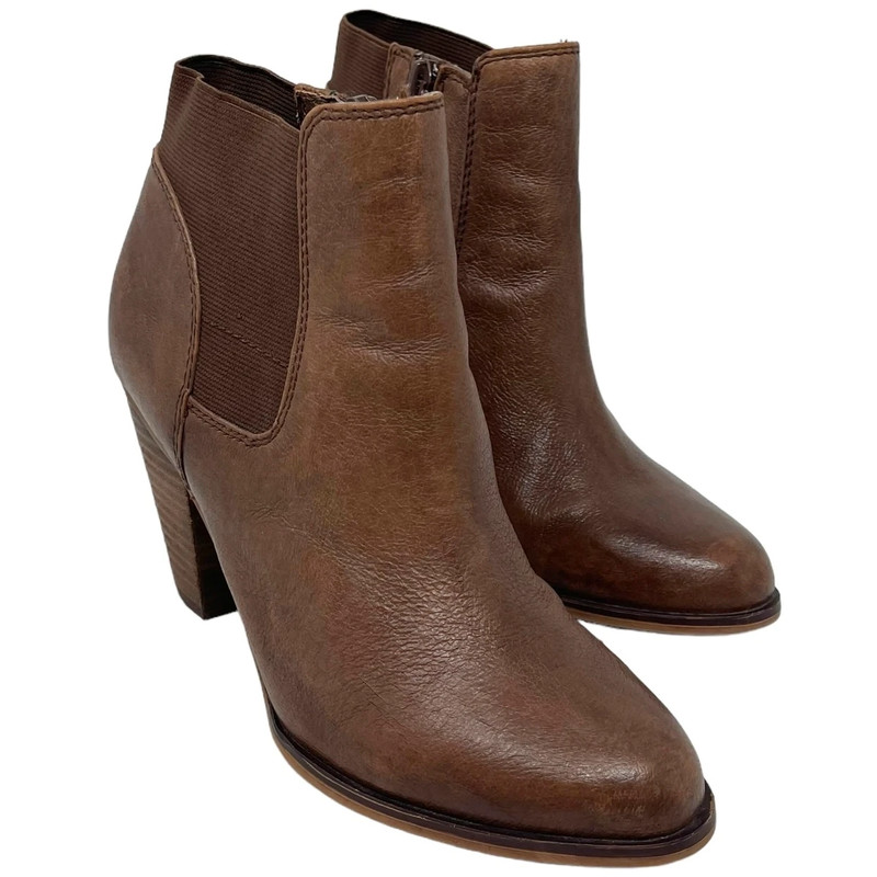 Steven By Steve Madden “Roami” Ankle Booties Brown Leather Zipper Women’s 6.5M 1