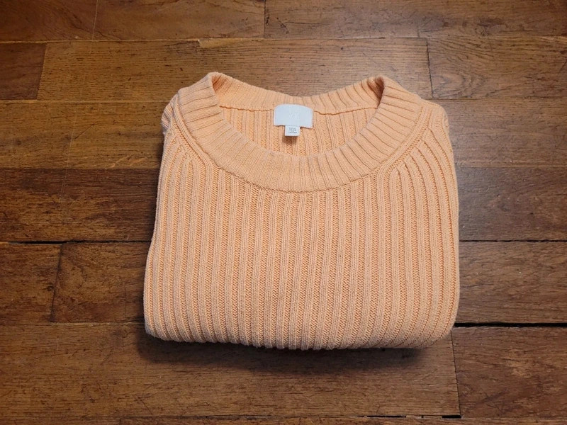Pull mailles côtelées orange - H&M - photo numéro 2