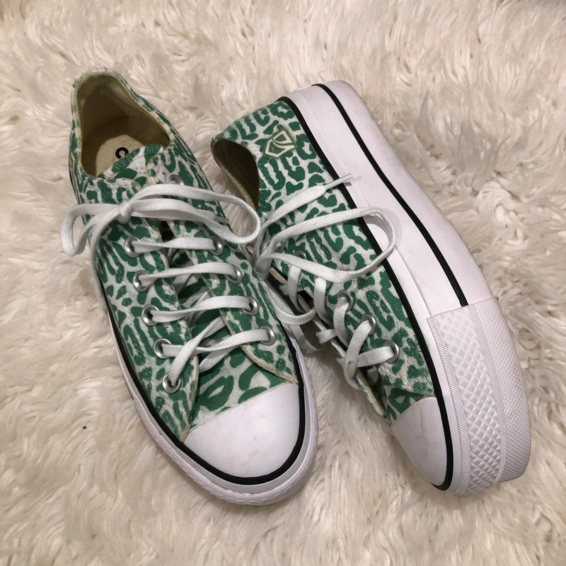 Green Animal Print Converse Sneakers Vinted