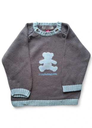 Pull Lulu Castagnette 24 mois Marron Bleu Clair, marca: Lulu Castagnette, estado: Muito bom, tamanho: 18-24 meses / 86 cm, €4.00, €4.90 inclui Proteção do Comprador