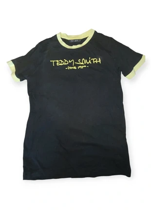 T-shirt Teddy Smith noir et jaune - 14 ans - Casual garçon, merk: Teddy Smith, staat: Heel goed, maat: 14 jaar / 164 cm, € 6,00, € 7,00 inclusief Kopersbescherming
