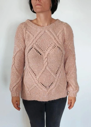 Pull torsadé ajouré rose poudré – Naf Naf (S), marque: Naf Naf, état: Très bon état, taille: S / 36 / 8, 10,00 €, 11,20 € Protection acheteurs incluse