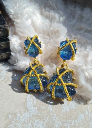 Boucles d 'oreilles de créateur signées en résine et argent, merk: signées, staat: Heel goed, € 54,00, € 57,40 inclusief Kopersbescherming Pro