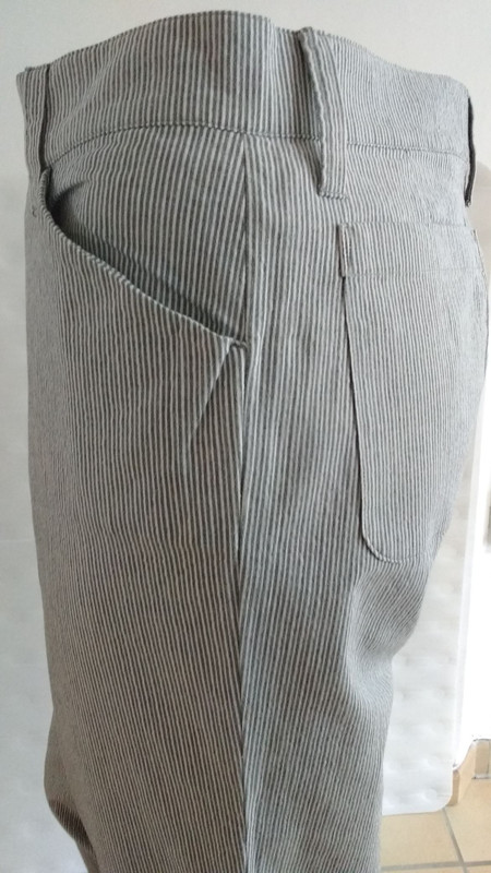 pantalon stretch léger taille haute rayé T 42 Agnès b. / p 648 4