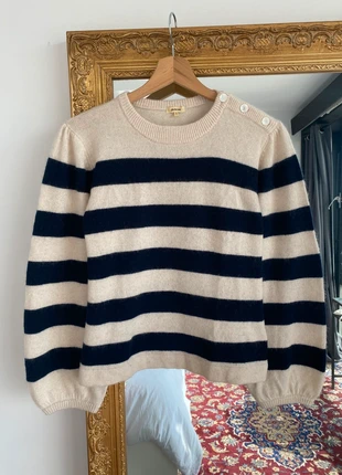 Pull à rayures marinière Bellerose en laine, merk: Bellerose, staat: Heel goed, maat: S / 36 / 8, € 70,00, € 74,20 inclusief Kopersbescherming Pro