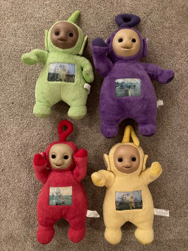 Teletubbies Original Vintage 1990s Tomy Soft Toy Teletubbies with Screen 30cm 1