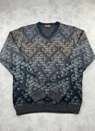 Pull vintage en laine bleu gris à motifs - M, marca: Vintage Dressing, estado: Muito bom, tamanho: M, €24.00, €25.90 inclui Proteção do Comprador