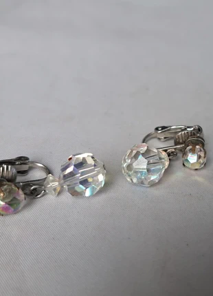 Vintage oorbellen Clips clip oorbel clip on aurora borealis glas kralen, merk: Vintage, staat: Goed, € 4,25, € 5,16 inclusief Kopersbescherming