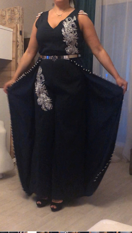 Caftan combinaison combi bleu taille 36 a 42