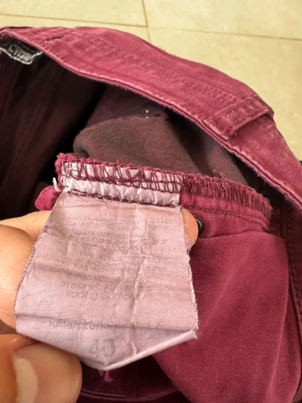 Pantalon violet cache cache, très bon état, taille 40, 42x90cm - photo numéro 3