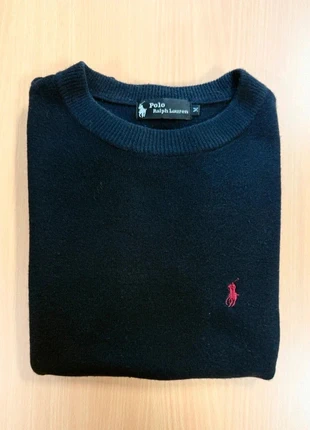 Pull Ralph Lauren bleu marine Logo rouge - M, merk: Ralph Lauren, staat: Goed, maat: M, € 28,00, € 30,10 inclusief Kopersbescherming