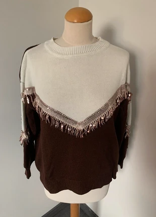 Pull bloc de couleur avec franges en sequins , brand: Shein, condizioni: Nuovo senza cartellino, taglia: S / IT 40 / EU 36, €8.00, €9.10 include la Protezione acquisti