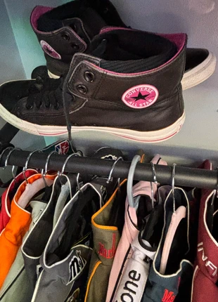 Converse All Star High Tops – Black & Pink – UK Size  8, brand: Converse, condition: Good, size: 8, £16.00, £17.50 includes Buyer Protection