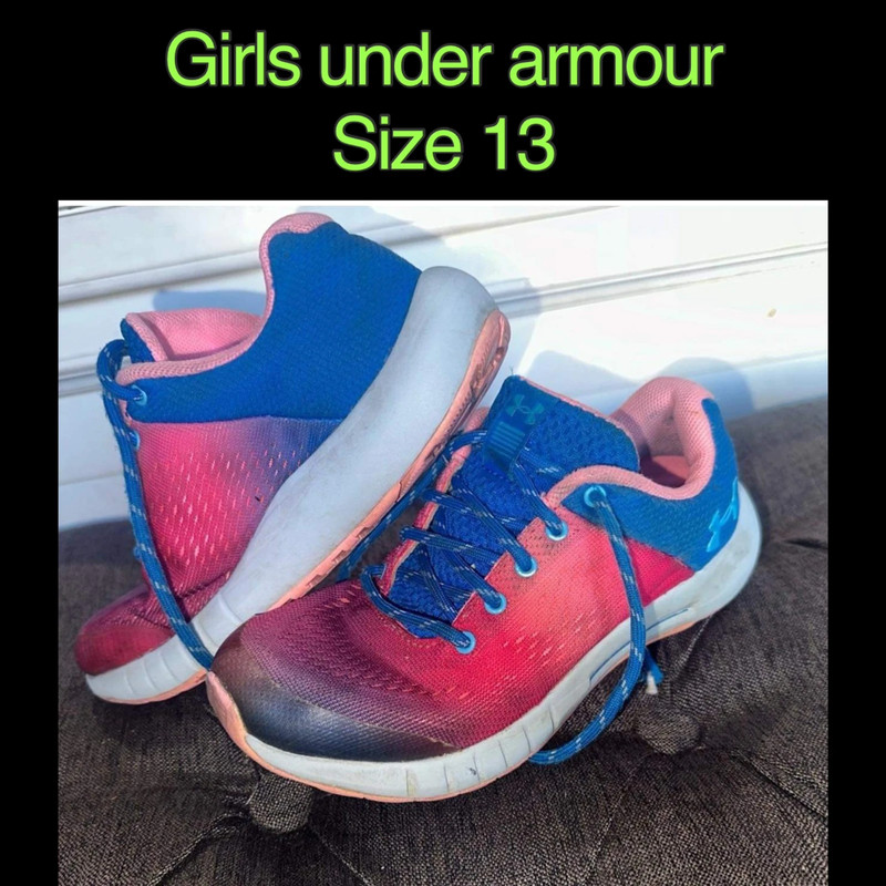 Girls size 13 under armour sneakers 1