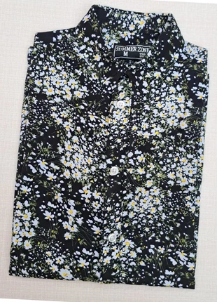 Chemise courte manche Summer Zone motif petites fleurs taille M / L coton, marca: Summer, estado: Muito bom, tamanho: L, €12.99, €14.34 inclui Proteção do Comprador