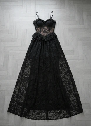 Robe Longue Femme en Dentelle Noire – Décolleté Transparent Chic de Cérémonie, marke: Vintage Dressing, zustand: Sehr gut, größe: S / 36 / 8, 45,00 €, 47,95 € inklusive Vinted-Käuferschutz