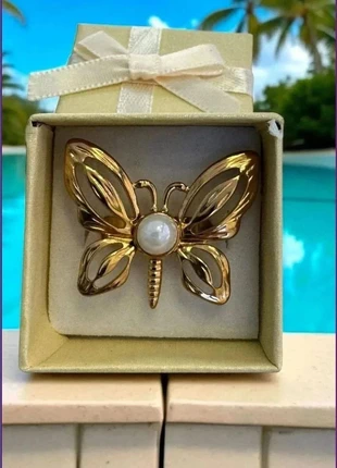 🌸 Bague papillon dorée réglable avec perle nacrée 🌸, marca: La Boutique, estado: Nuevo sin etiquetas, tamaño: Ajustable, 12,90 €, 14,25 € Protección al comprador incluida