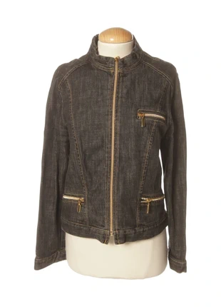 vintage dark wash grey denim biker jacket with zippers, marque: Vintage Dressing, état: Très bon état, taille: M / 38 / 10, 48,00 €, 51,10 € Protection acheteurs incluse